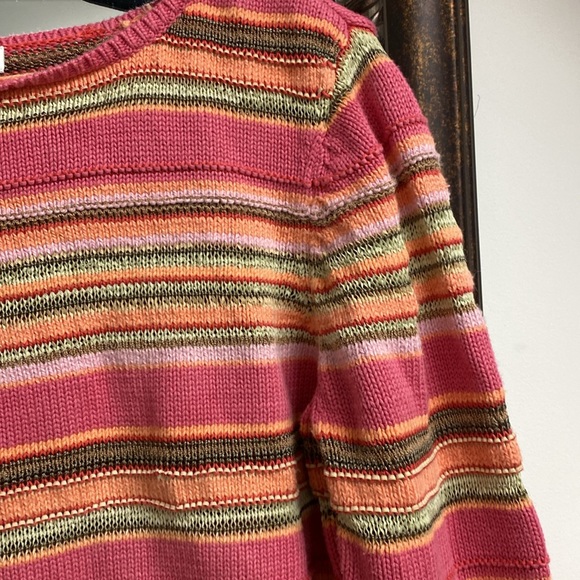 Talbots pink striped sweater - Picture 2 of 7